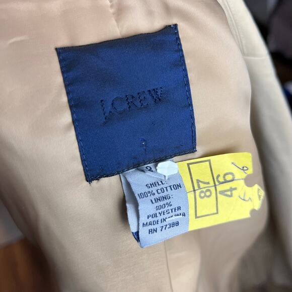 J. Crew Blue Label Beige Schoolboy Blazer Sz 2 Neutral Minimalist Preppy Classic - Picture 7 of 7